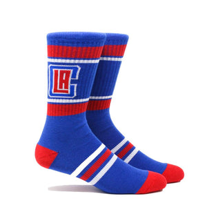 Men's LA Clippers Striped Crew Socks
